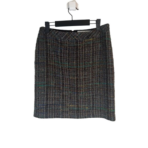 2/$30 Trina Turk Size 6 Plaid Wool Blend Skirt - Picture 11 of 14